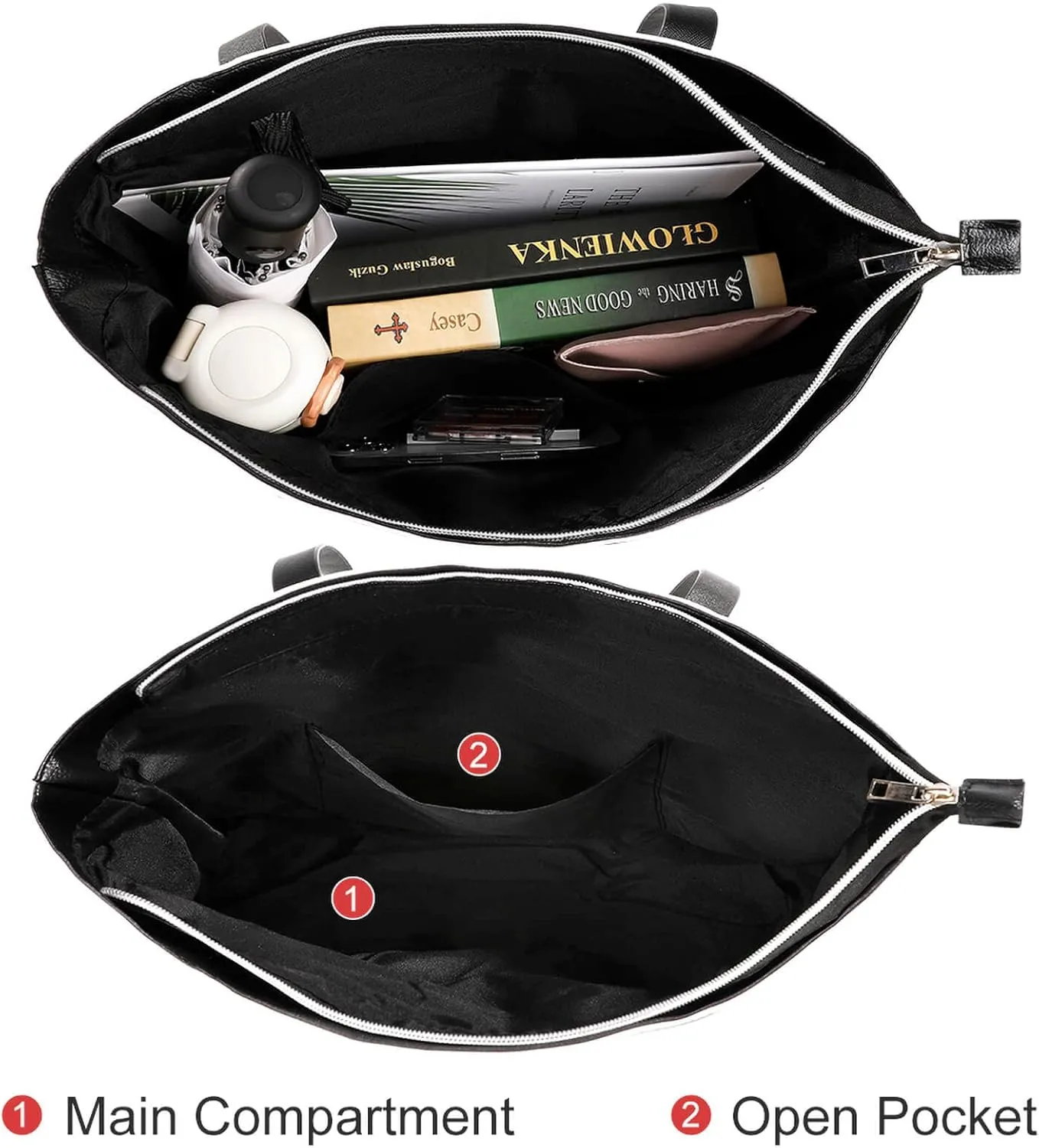 Polished Black Marble with Golden Veins Women Soft Leather Handbags Tote Purses Shoulder Bucket Bags