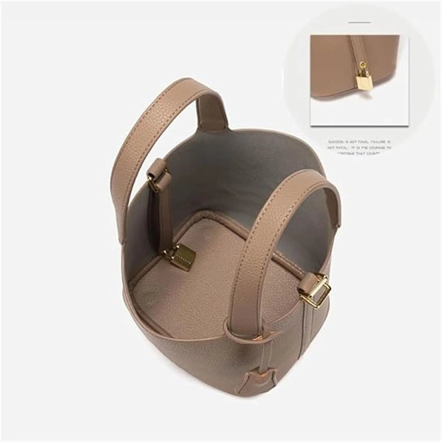 Premium Small Bucket Bag for Women  Chic & Practical Fashion Handbag with Lock Detail, Perfect for Work or Travel