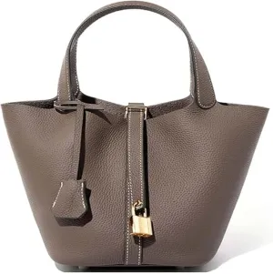Premium Small Bucket Bag for Women  Chic & Practical Fashion Handbag with Lock Detail, Perfect for Work or Travel