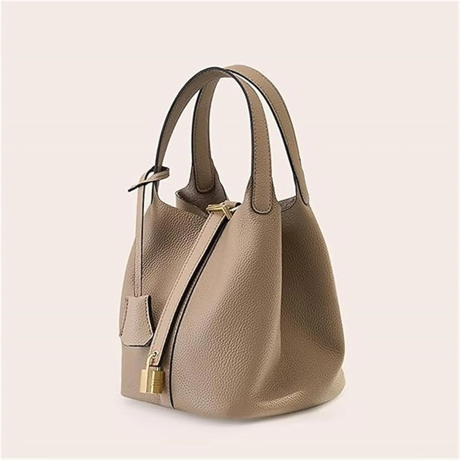Premium Small Bucket Bag for Women  Chic & Practical Fashion Handbag with Lock Detail, Perfect for Work or Travel