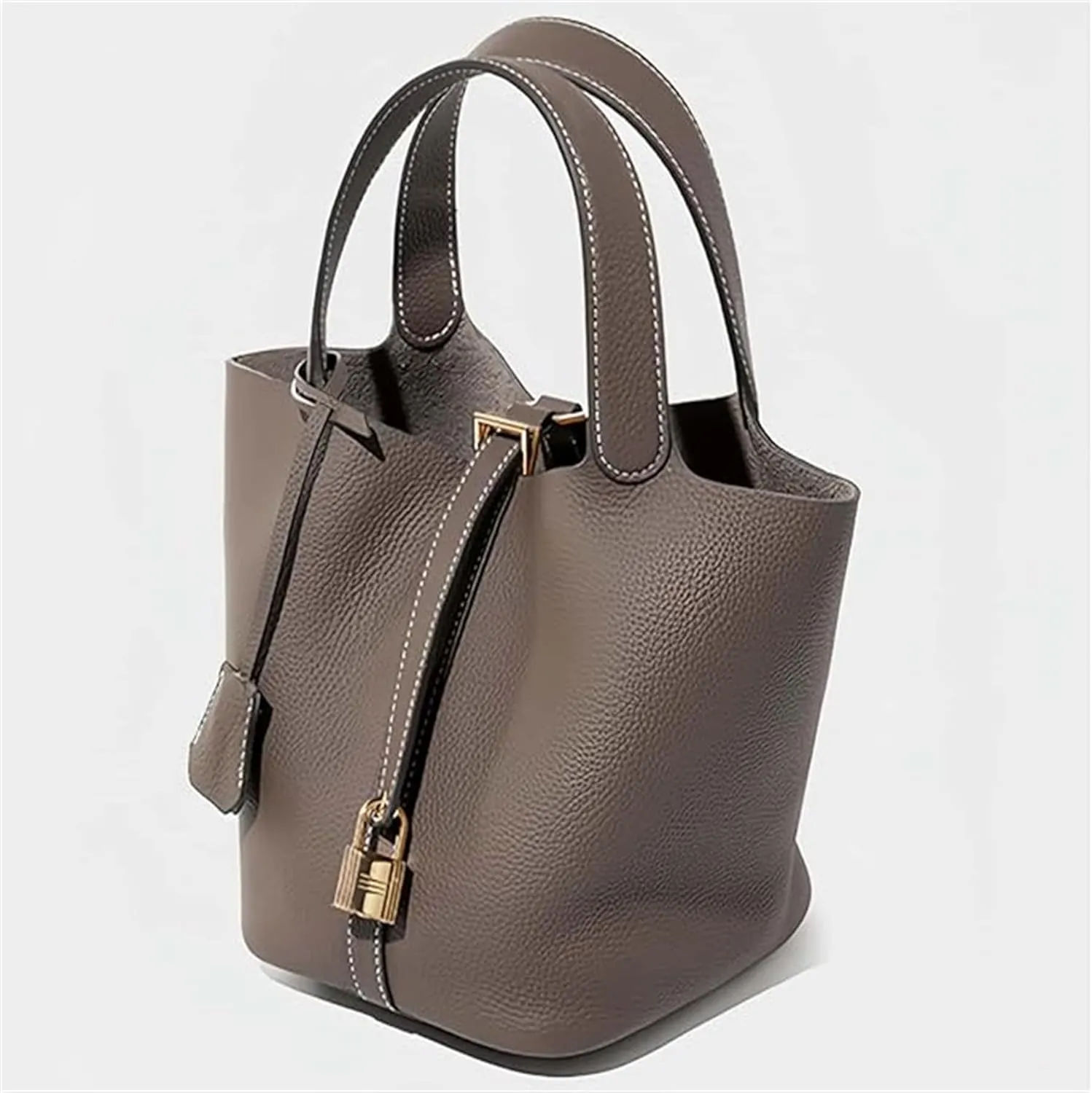 Premium Small Bucket Bag for Women  Chic & Practical Fashion Handbag with Lock Detail, Perfect for Work or Travel
