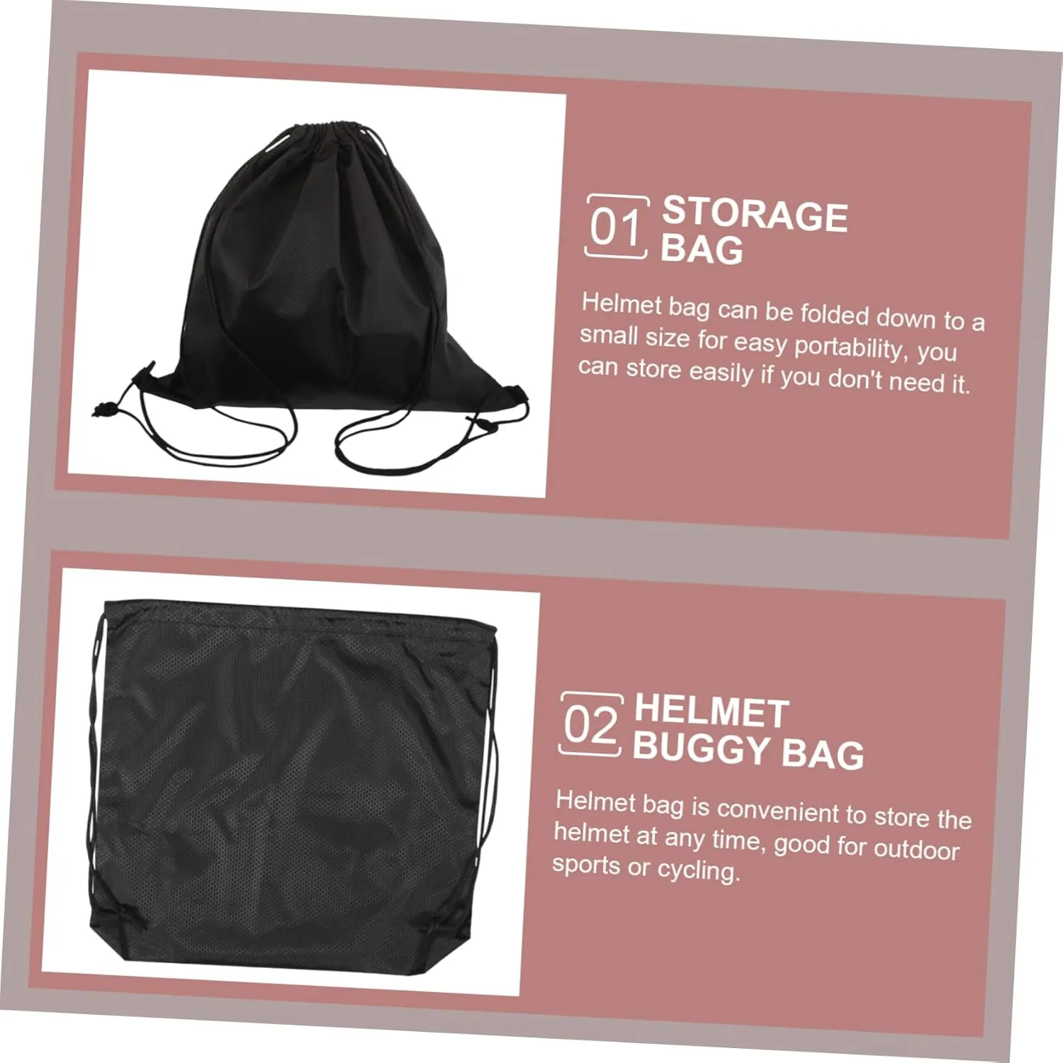 PRETYZOOM Portable Helmet Bag Drawstring Storage Pouch for and Cycling Gear Multi Functional Container for Helmets Towels Snacks More Durable Design
