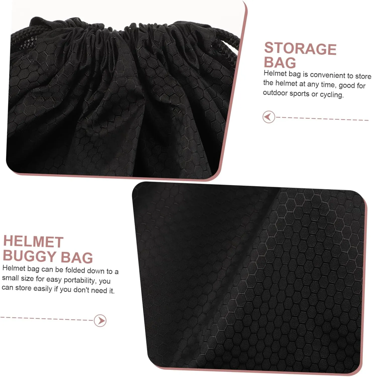 PRETYZOOM Portable Helmet Bag Drawstring Storage Pouch for and Cycling Gear Multi Functional Container for Helmets Towels Snacks More Durable Design
