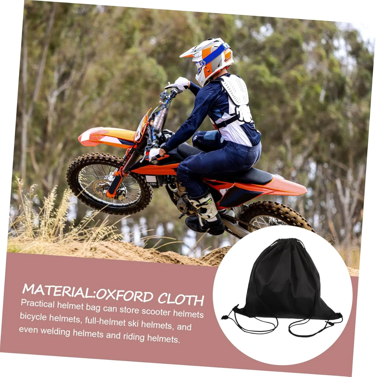 PRETYZOOM Portable Helmet Bag Drawstring Storage Pouch for and Cycling Gear Multi Functional Container for Helmets Towels Snacks More Durable Design