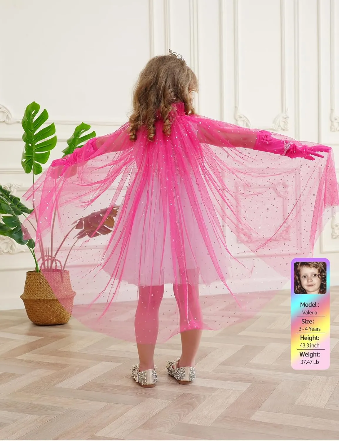 Princess Dress up Clothes for Little Girl, 10Pcs Princess Cape with Crown, Cosplay Christmas Halloween Birthday Gift