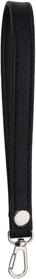 PU Leather Wristlet Practical Black Bag Strap Handle Replacement for Wristlet Clutch Wallet for Key Decoratio
