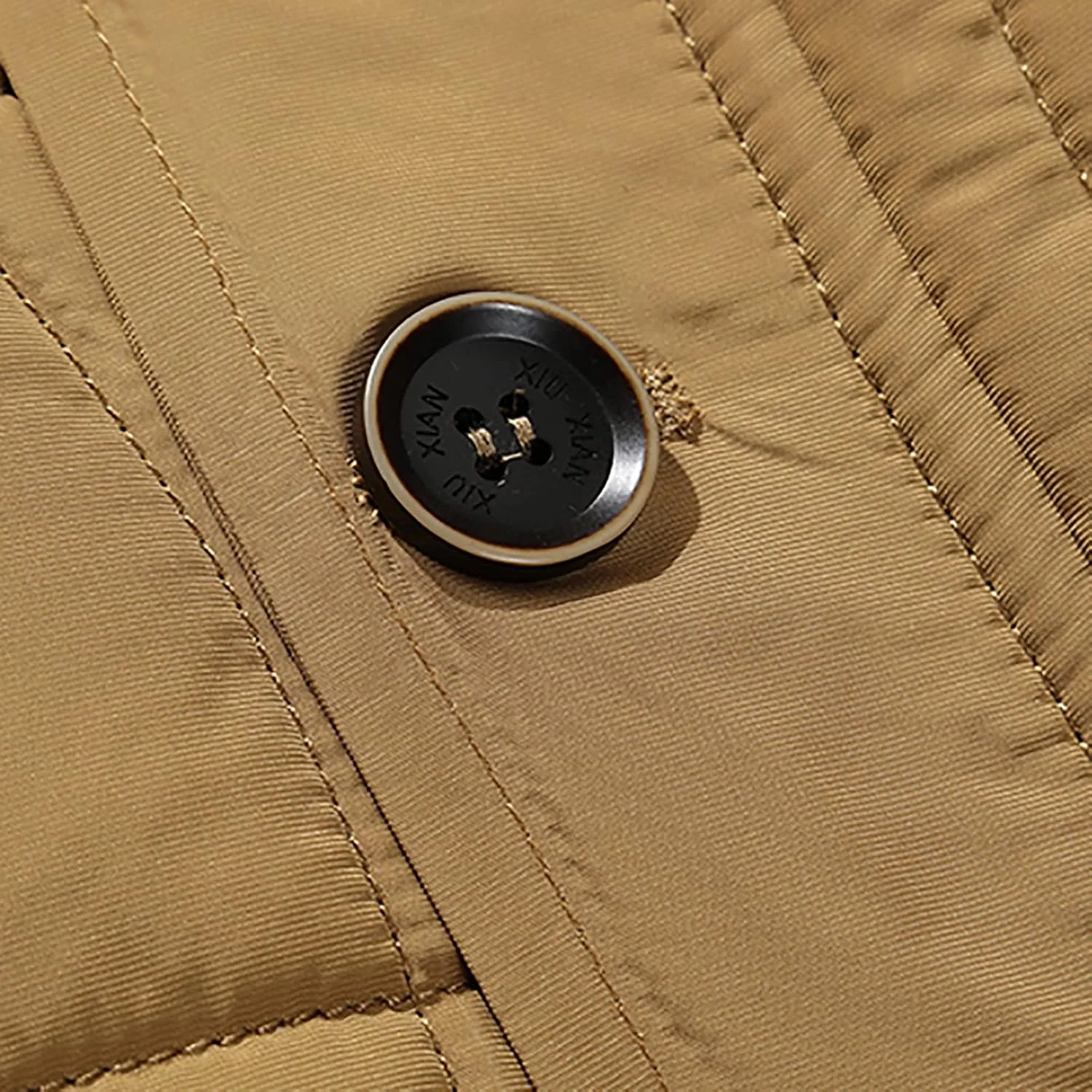 Puffer Jacket Men Fur Hood Winter Coat Zip up Padded Coat Warm Down Jacket Quilted Insulated Jacket Thermal Outwear