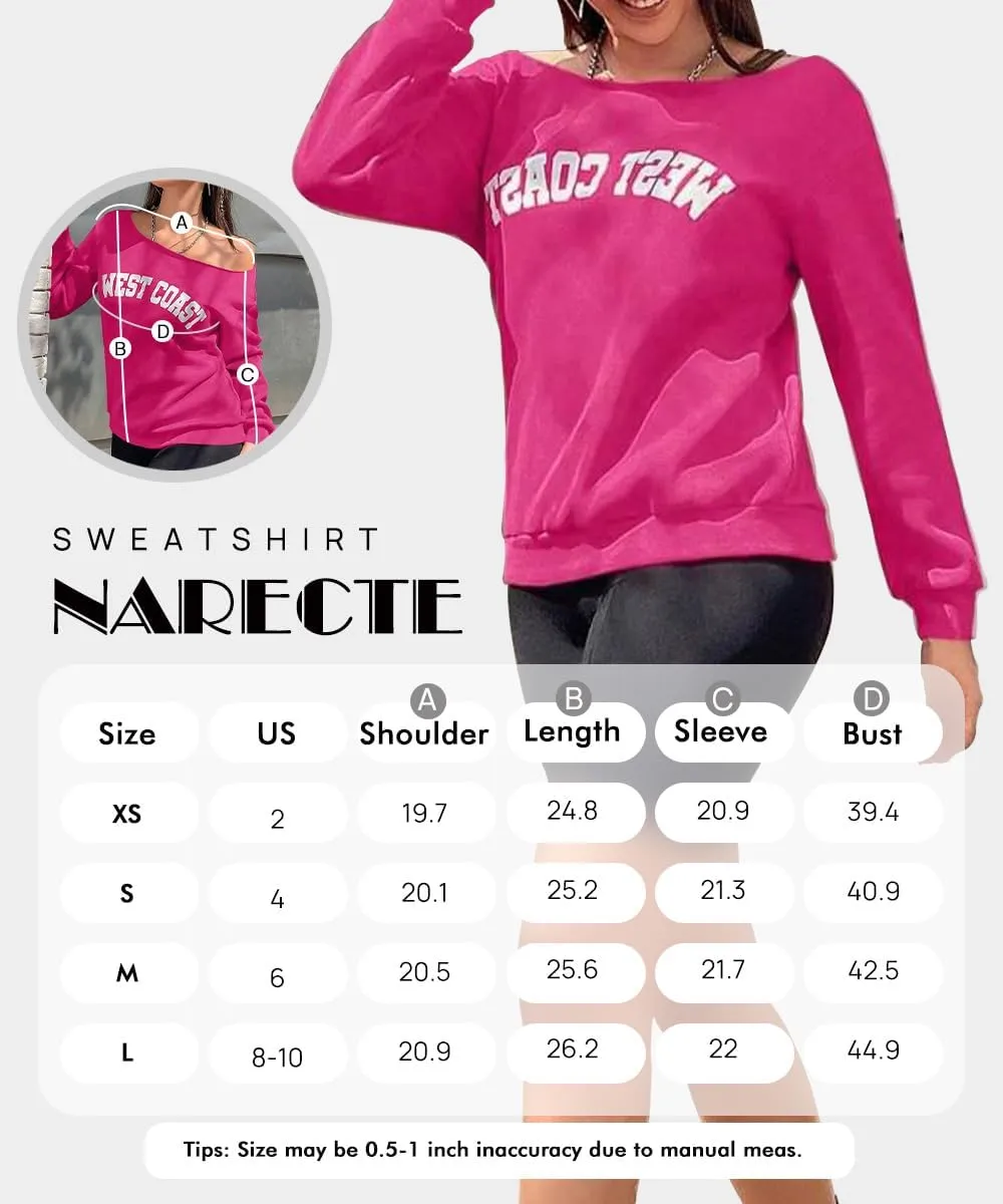 QUCH Womens Oversized Sweatshirt Off Shoulder Sweatshirt Casual Long Sleeve Pullover Sweatshirt Fall Sweaters Shirts Top