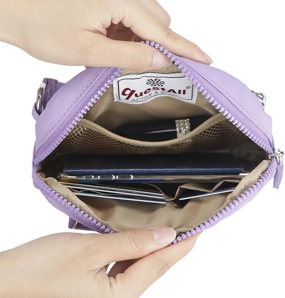 questAll Lightweight Waterproof Nylon RFID Wristlet Wallet for Women, Multi-Functional Travel Pouch, Practical Design 9103