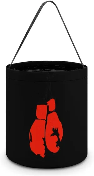 Red Boxing Gloves Funny Easter Egg Bags Trick-o-r-Treat Tote Bag Reusable Bucket Storage Basket Handbag Party Novelty