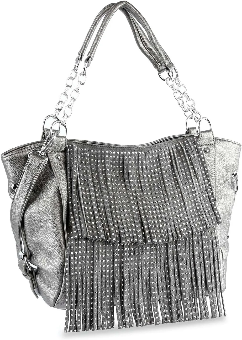 Retro Chic Sparkling Fringe Hobo Tote Shoulder Bag