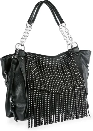 Retro Chic Sparkling Fringe Hobo Tote Shoulder Bag