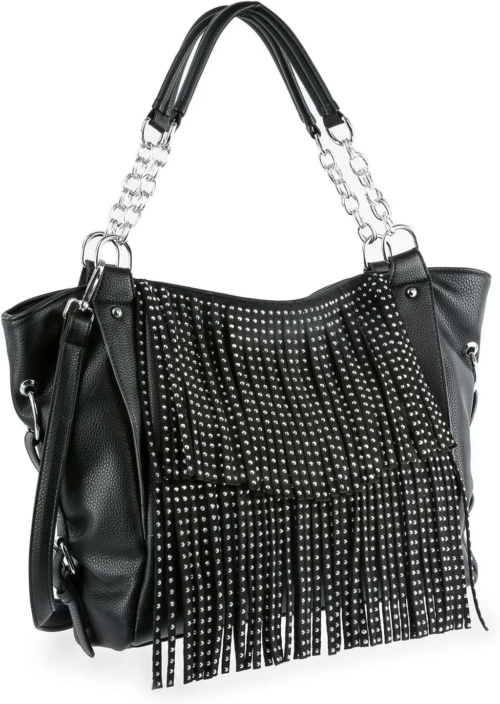 Retro Chic Sparkling Fringe Hobo Tote Shoulder Bag