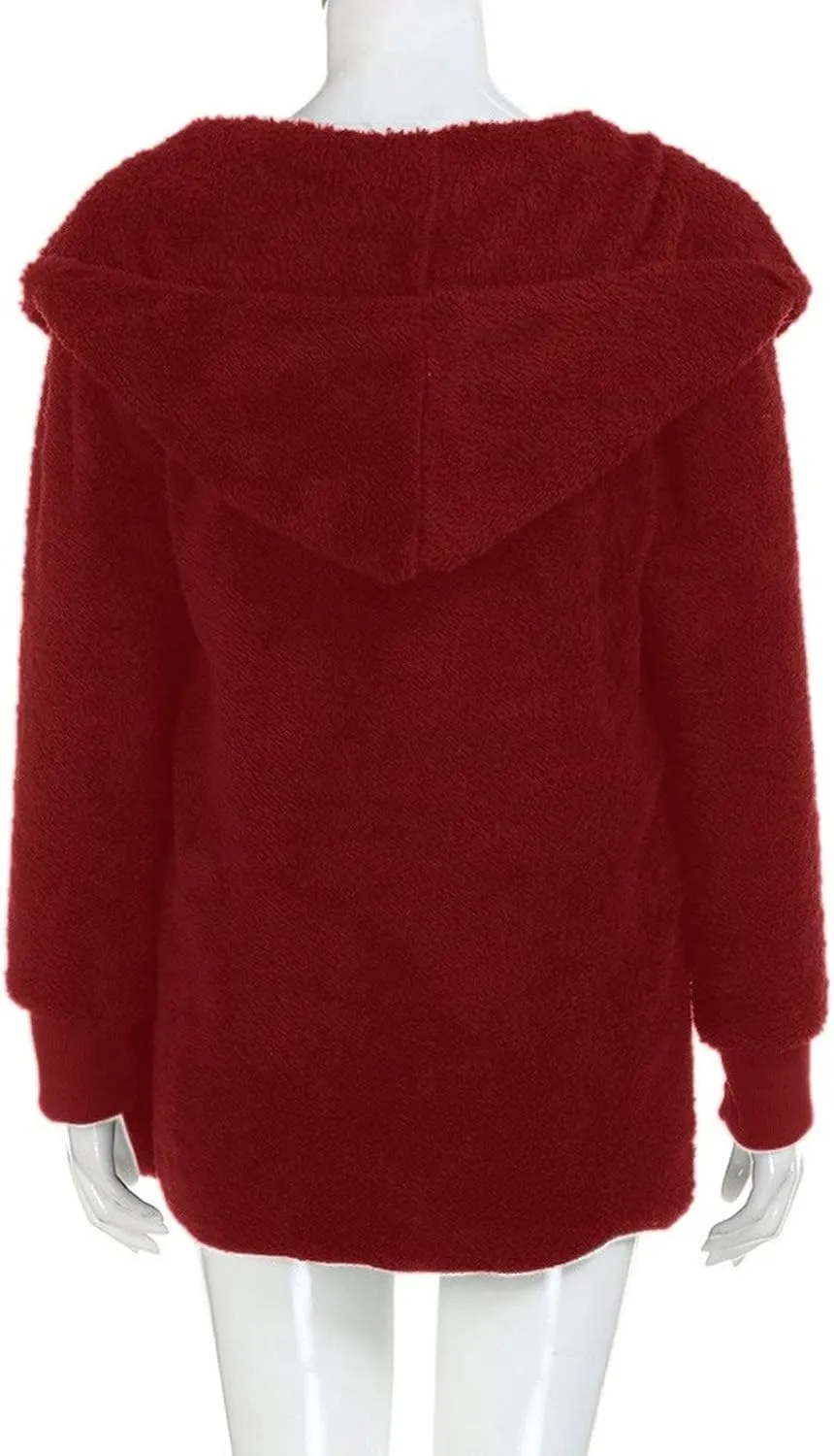Sherpa Jacket Women Baggy Fuzzy Fleece Open Front Hooded Cardigans Jacket Fluffy Winter Coats Outerwear with Pockets