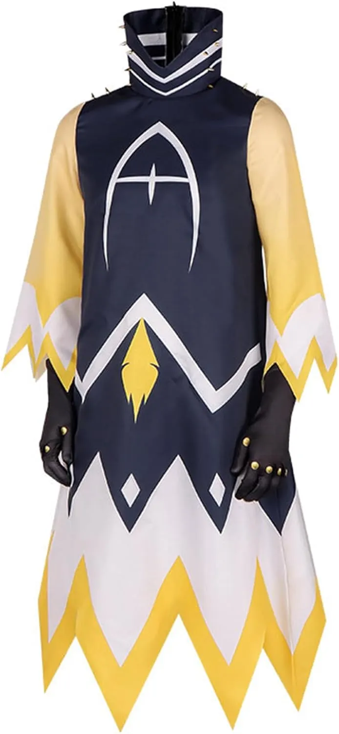 SHIKI Anime Adam Cosplay Costume Hazbim Hotel Adam The Exorcist White Cloak Robe Cape Suit Gloves Headwear Halloween Outfit