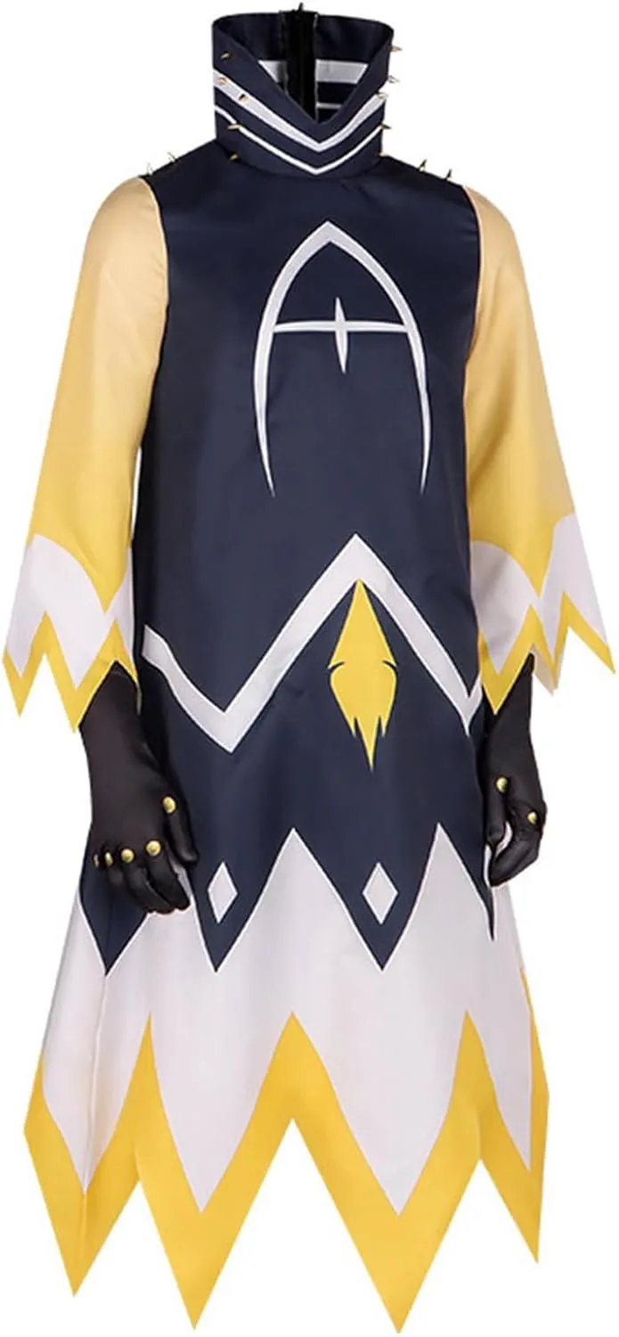 SHIKI Anime Adam Cosplay Costume Hazbim Hotel Adam The Exorcist White Cloak Robe Cape Suit Gloves Headwear Halloween Outfit