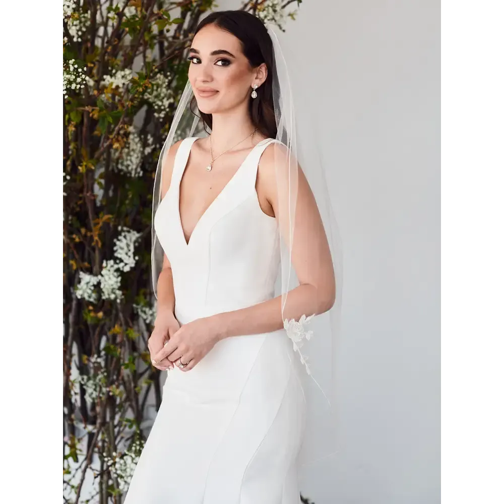 Single Tier Bridal Veil | V2386SF