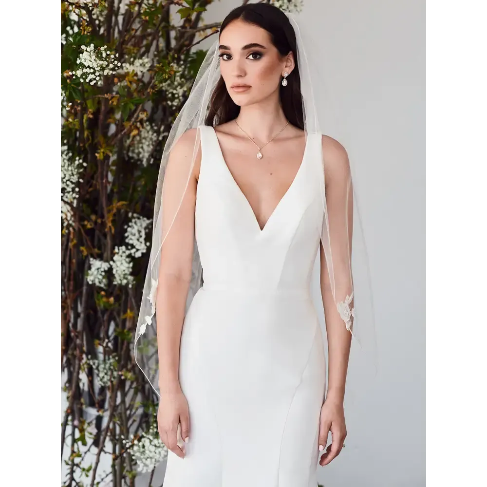 Single Tier Bridal Veil | V2386SF