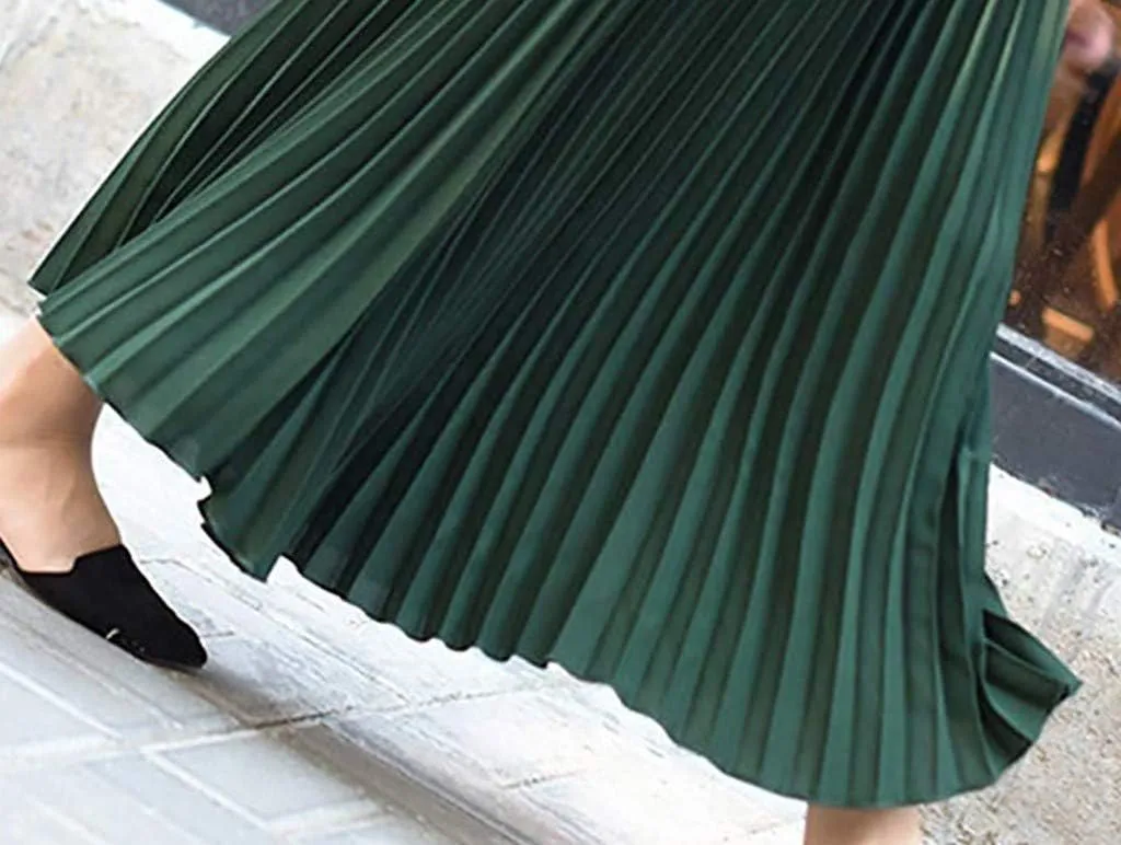 Solid Holiday Skirts for Women A Line High Waisted Dress Color Pleated Rise Summer 2023 Renaissance Skirt Modest Robe