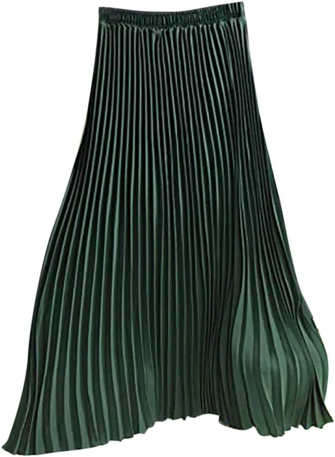 Solid Holiday Skirts for Women A Line High Waisted Dress Color Pleated Rise Summer 2023 Renaissance Skirt Modest Robe