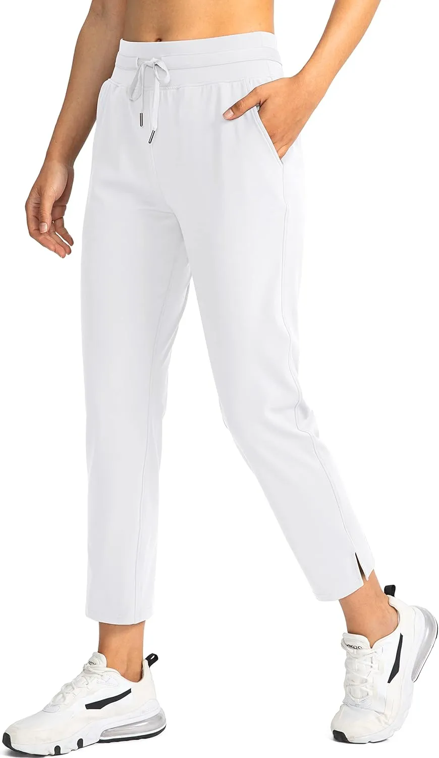 Soothfeel Women's Pants with 4 Pockets 7/8 Stretch High Waisted Sweatpants Travel Athletic Work Golf Pants for Women