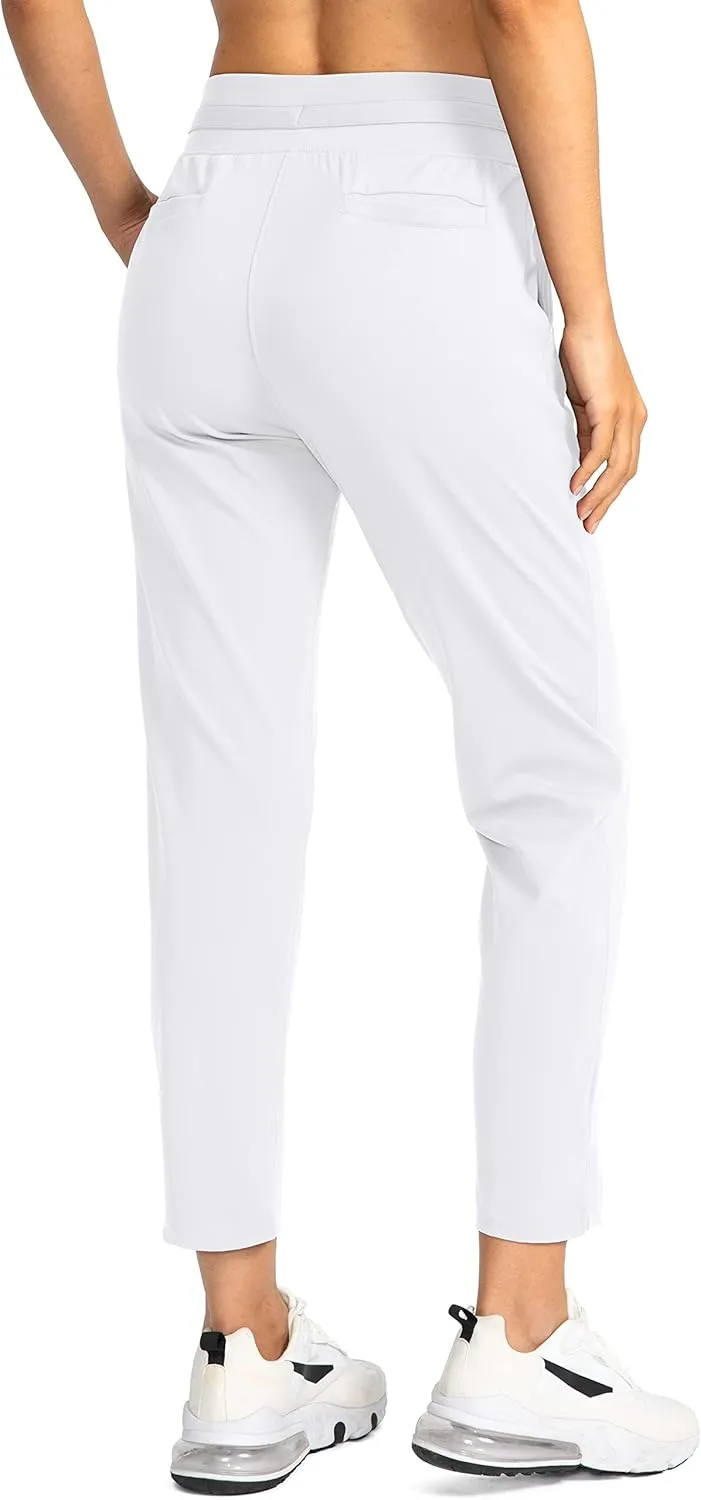 Soothfeel Women's Pants with 4 Pockets 7/8 Stretch High Waisted Sweatpants Travel Athletic Work Golf Pants for Women