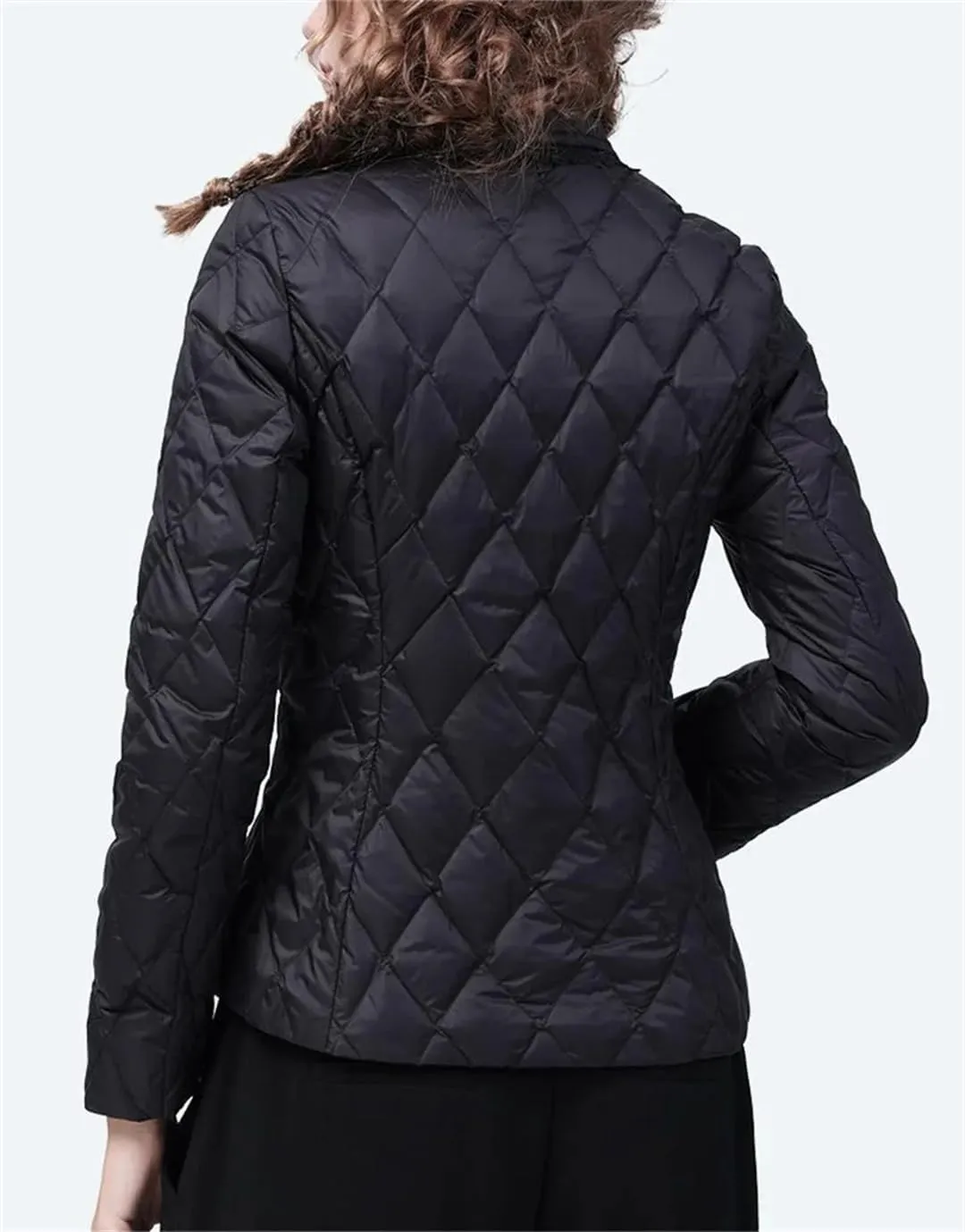 Spring Autumn Women Short Collar With Thin Slim Waist Cotton-Padded Coat Female Down Cotton-Padded Jacket