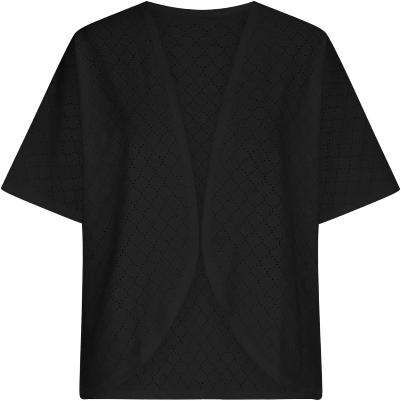 Summer Cardigans for Women Lightweight Kimono Cardigan Short Sleeve Eyelet Loose Fit Beach Wear Casual Cover Up Tops