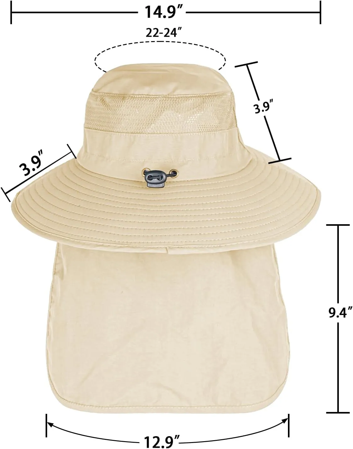 Sun Hats for Men Women Fishing Hat UPF 50  Breathable Wide Brim Bucket Hats Summer UV Protection Safari Hat with Neck Flap