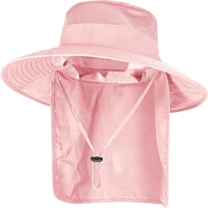 Sun Hats for Men Women Fishing Hat UPF 50  Breathable Wide Brim Bucket Hats Summer UV Protection Safari Hat with Neck Flap