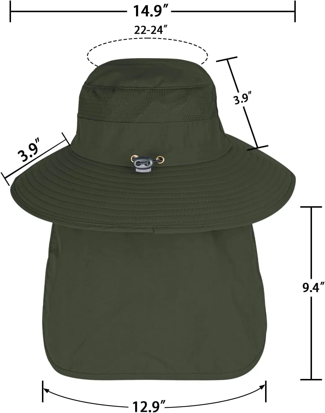 Sun Hats for Men Women Fishing Hat UPF 50  Breathable Wide Brim Bucket Hats Summer UV Protection Safari Hat with Neck Flap