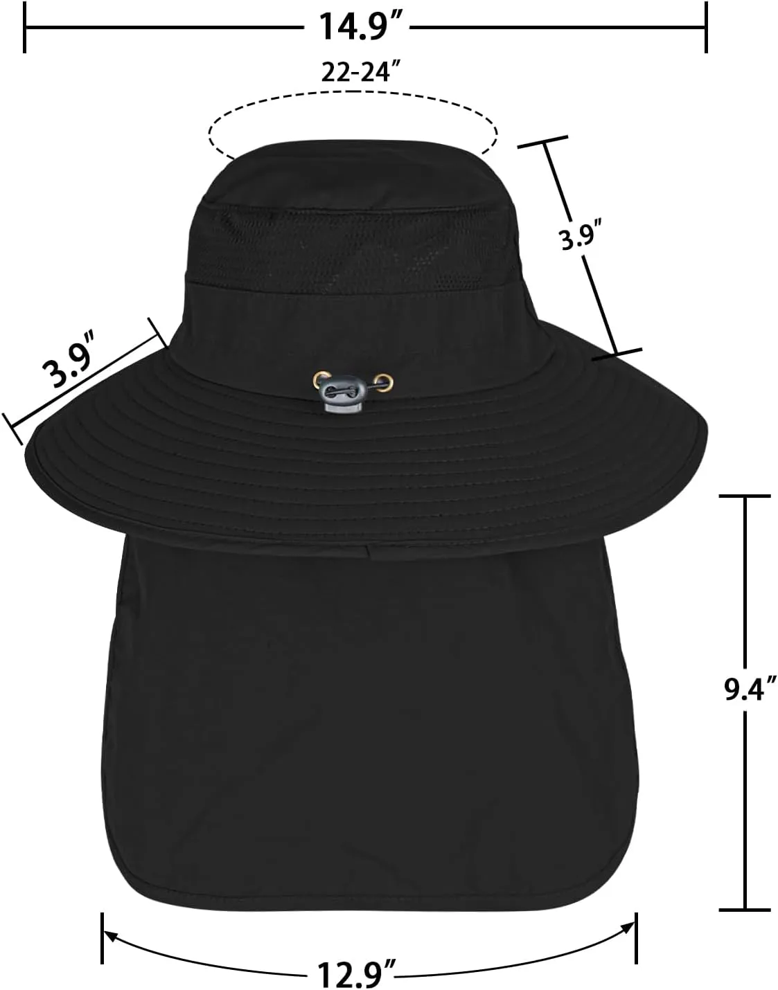 Sun Hats for Men Women Fishing Hat UPF 50  Breathable Wide Brim Bucket Hats Summer UV Protection Safari Hat with Neck Flap