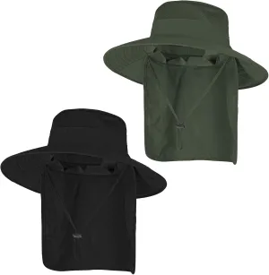 Sun Hats for Men Women Fishing Hat UPF 50  Breathable Wide Brim Bucket Hats Summer UV Protection Safari Hat with Neck Flap