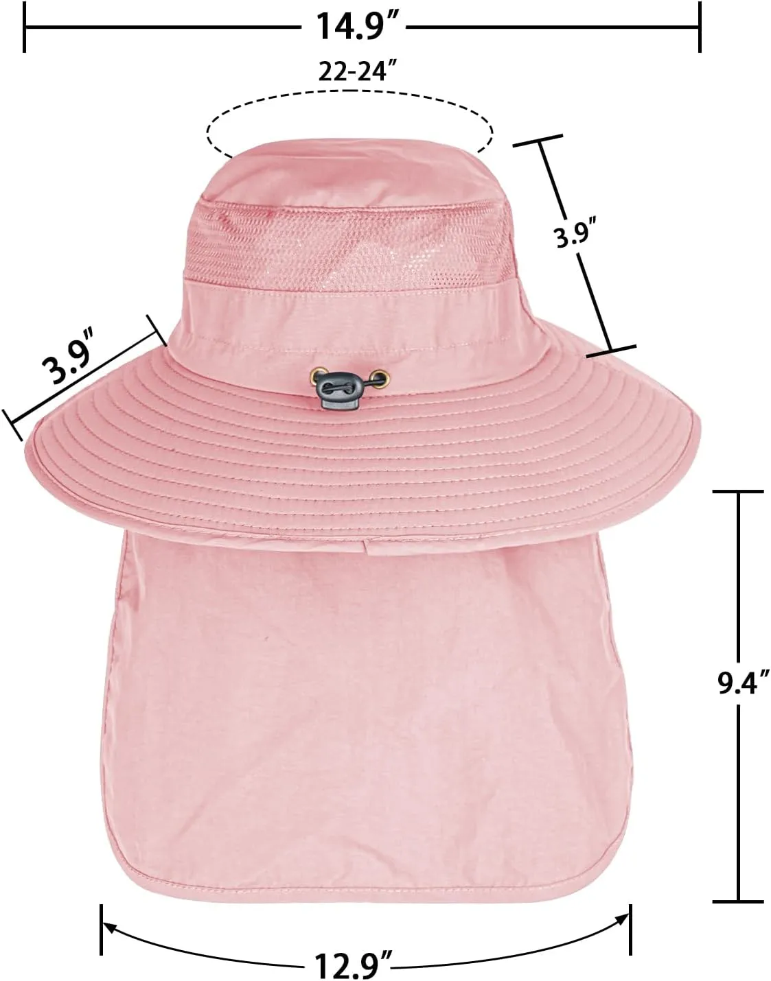 Sun Hats for Men Women Fishing Hat UPF 50  Breathable Wide Brim Bucket Hats Summer UV Protection Safari Hat with Neck Flap