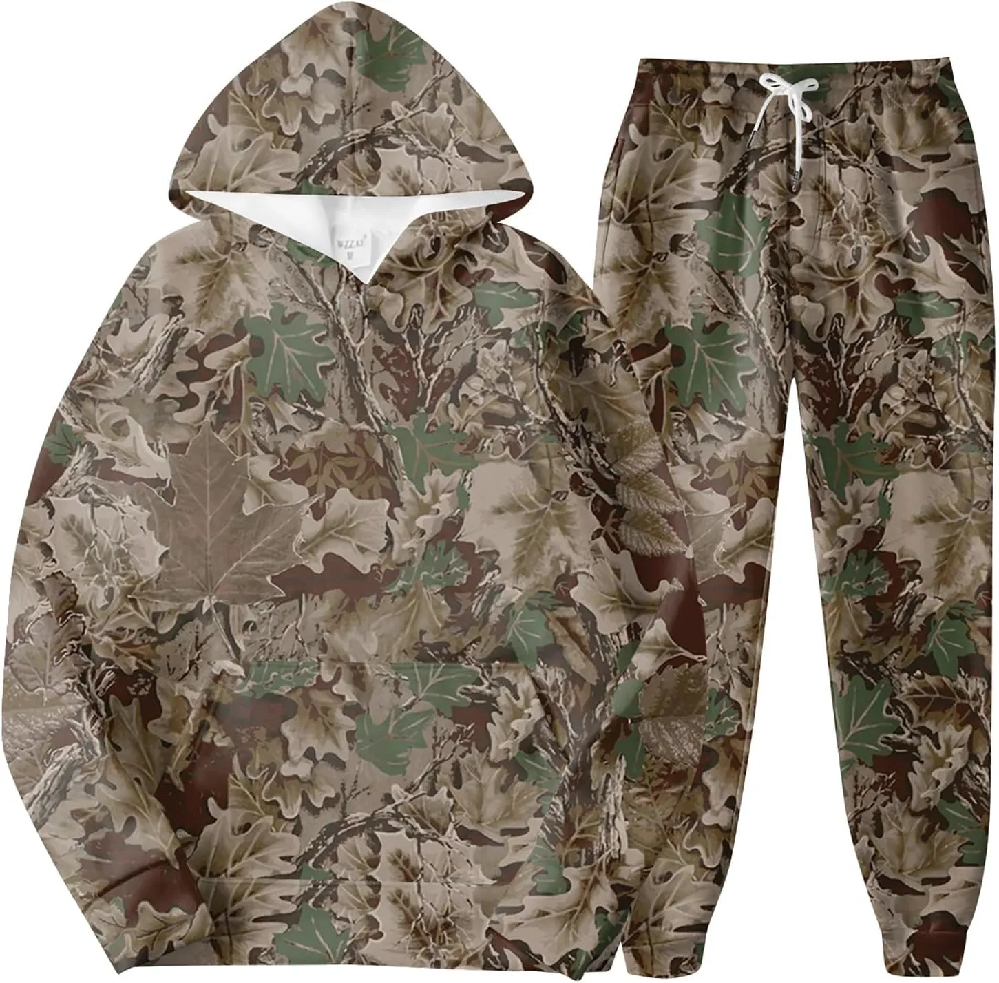 Sweatsuits for Women Set 2 Piece Camo Hoodie Long Sleeve Crewneck Camo Sweatshirt Wide Leg Sweatpants Fall Outfits