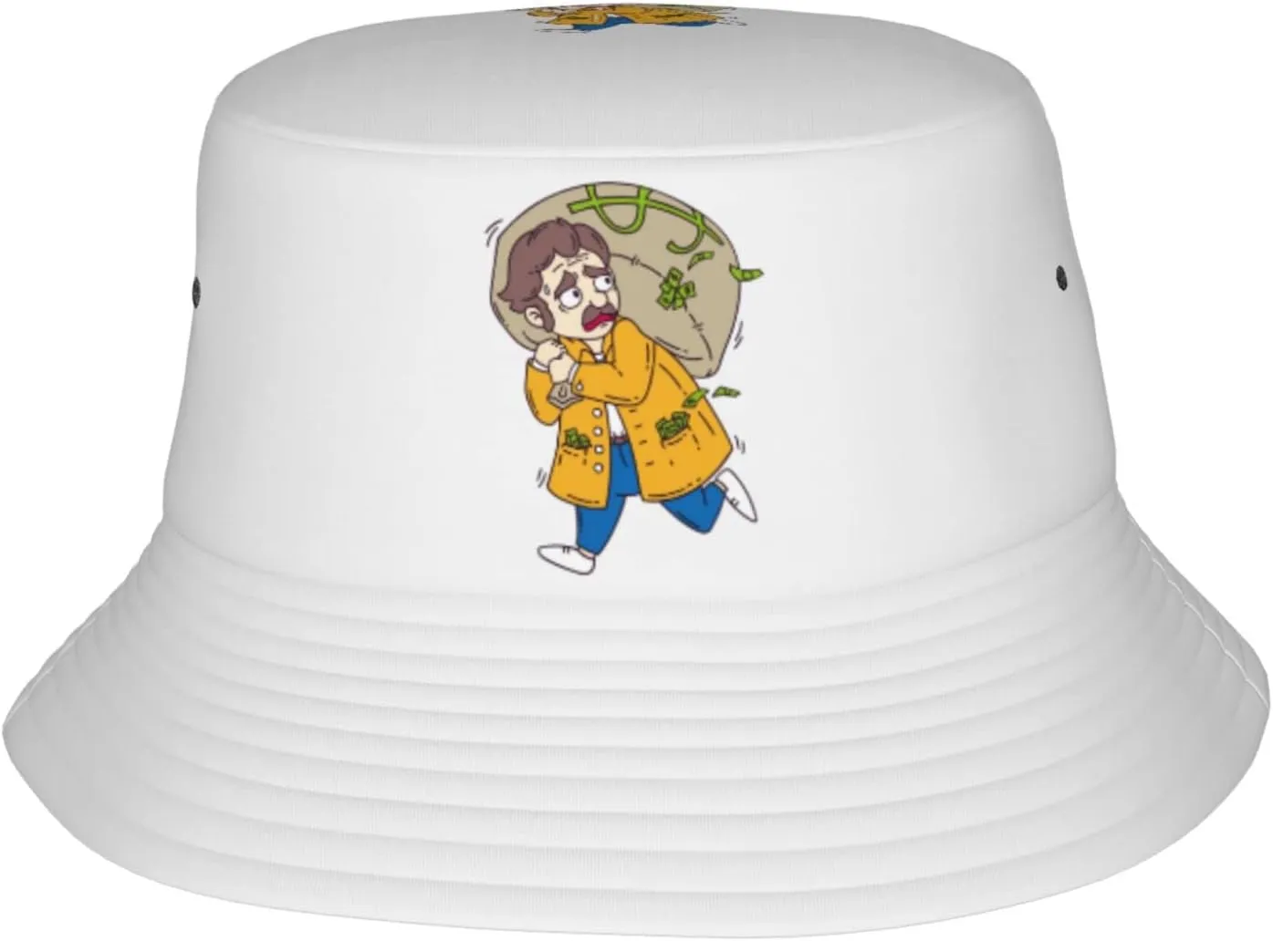 Thieves with A Bag of Money Bucket Hat for Women Men Bucket Hats Summer Sun Hats Beach Travel Fishing Golf Cap Black