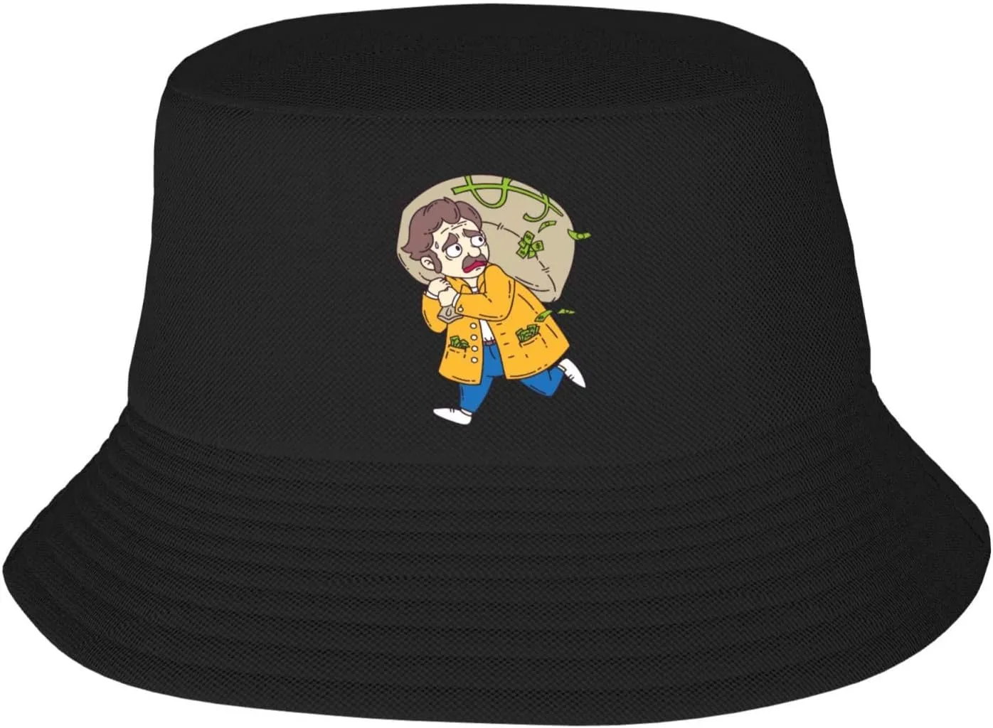 Thieves with A Bag of Money Bucket Hat for Women Men Bucket Hats Summer Sun Hats Beach Travel Fishing Golf Cap Black