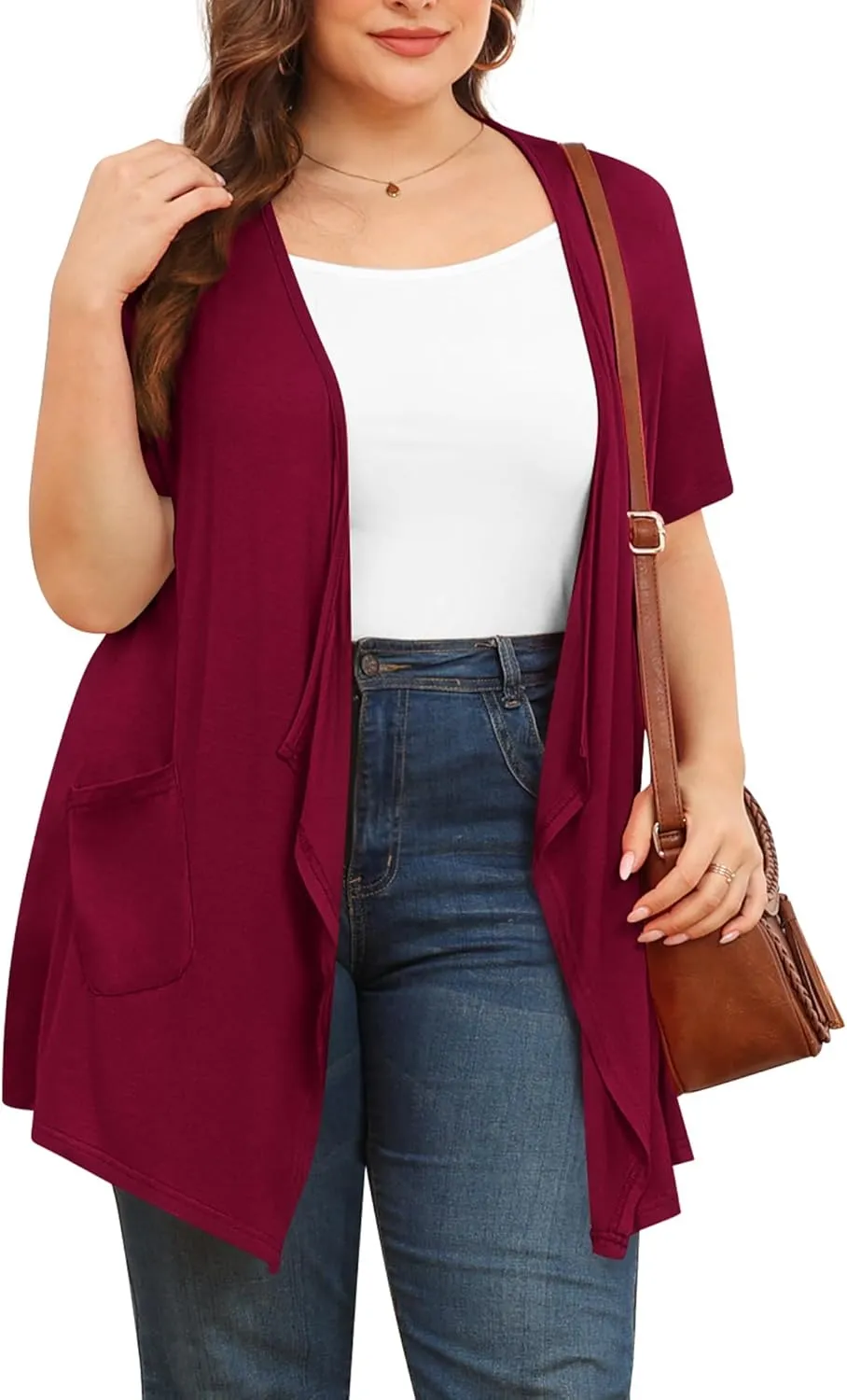 TIANZHU Plus Size Cardigan for Women Lightweight Short Sleeve Summer Dressy Light Cardigan