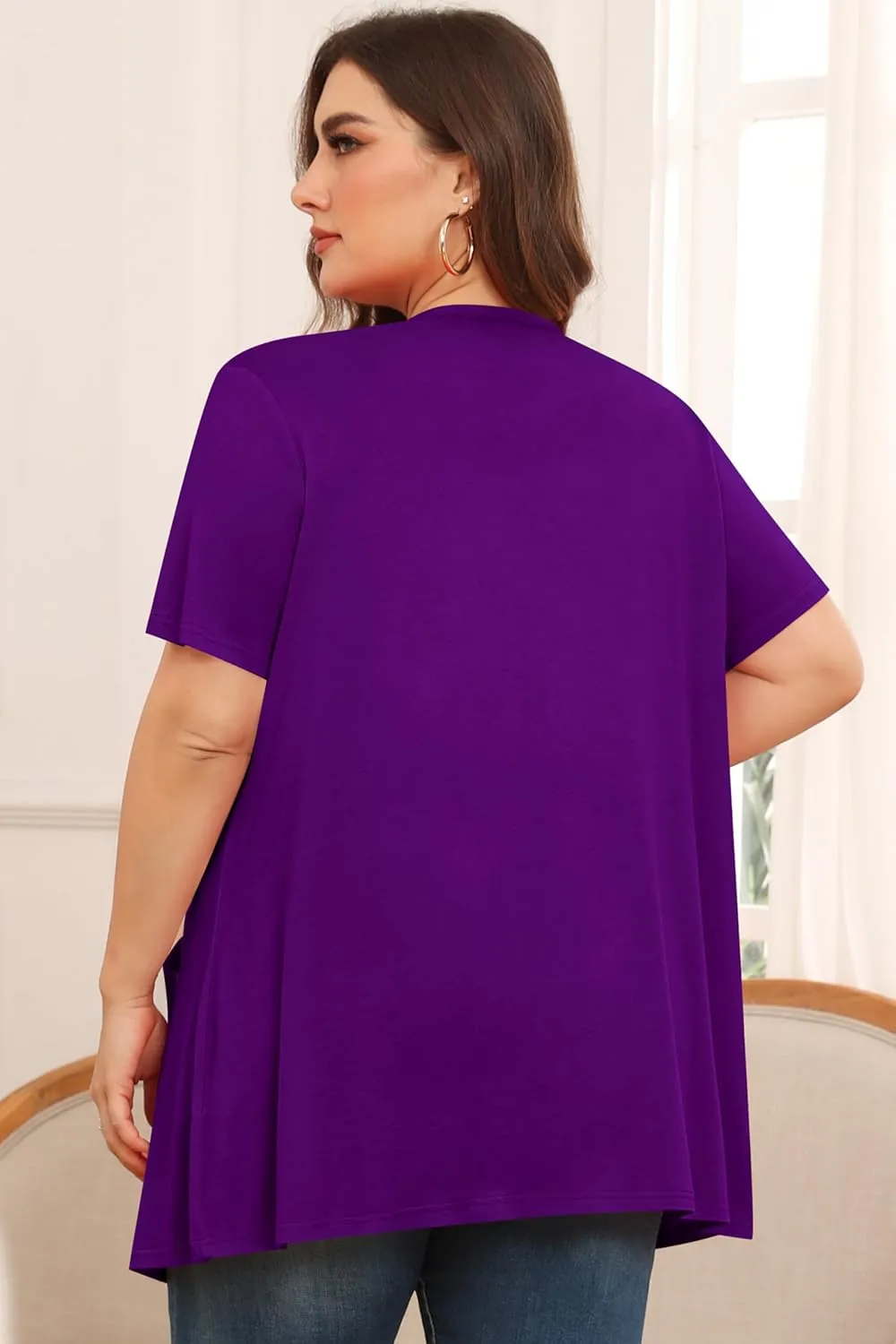 TIANZHU Plus Size Cardigan for Women Lightweight Short Sleeve Summer Dressy Light Cardigan