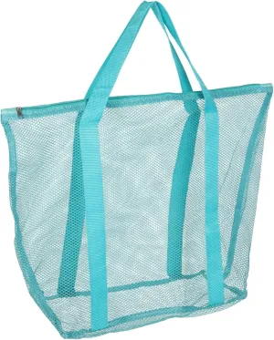 Transparent Mesh Tote Bag for Women Large Capacity Beach Bag with Comfortable Shoulder Strap Multi Functional Zipper Pouch for Beach Trips Shopping and Travel Essentials