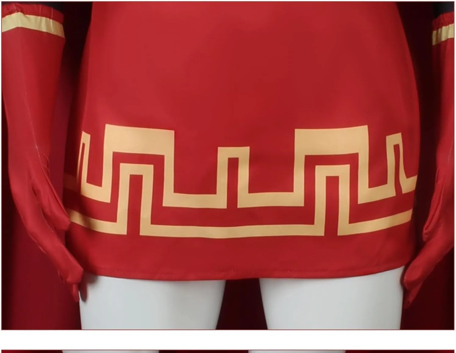 Unisex Red King Costume Cloak Robe Gloves Sleeves Belt Wig Hat Halloween Costume Suit
