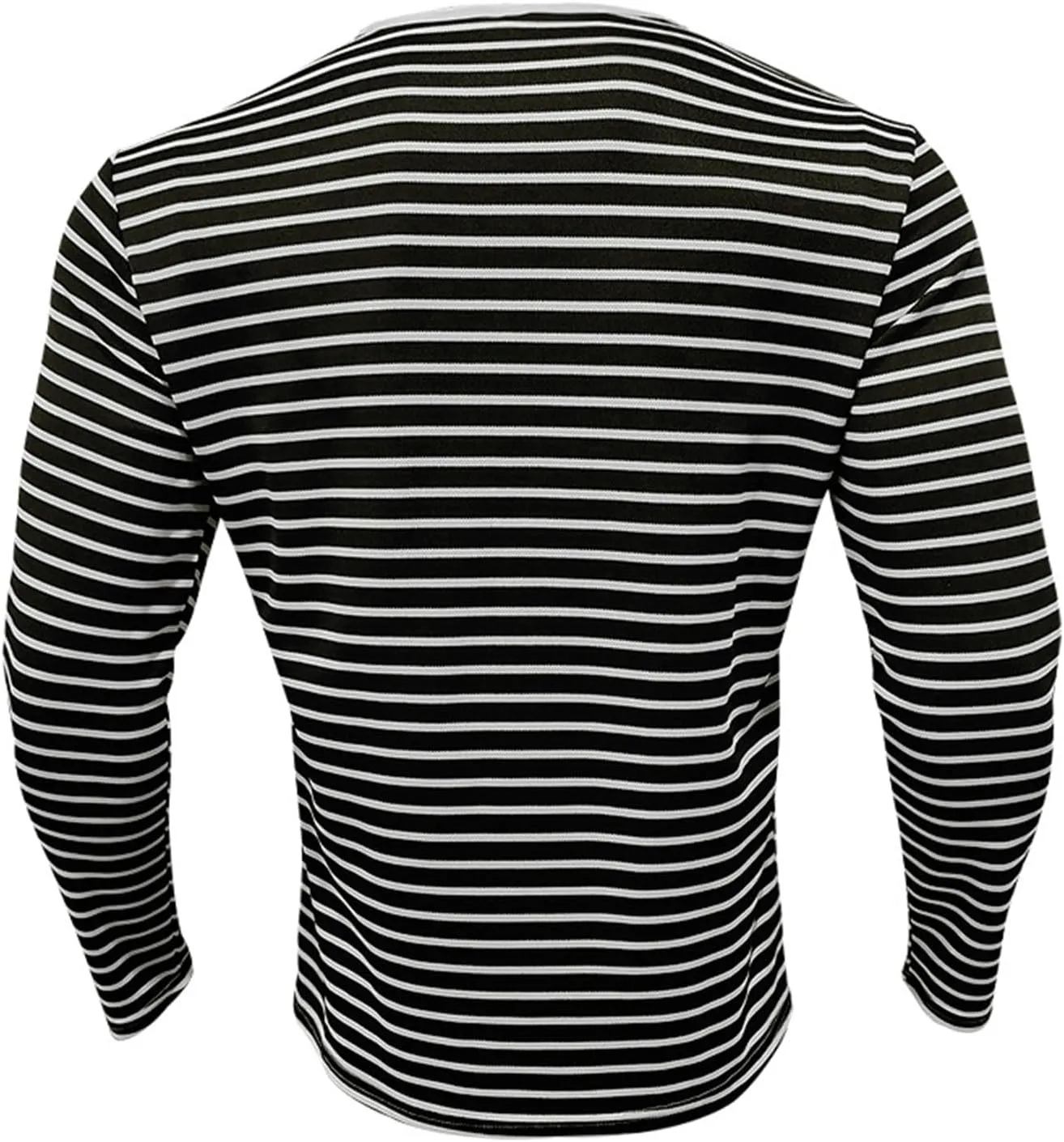 V Neck T Shirts Men Cotton Striped Slim Fit Henley Summer Deep Vneck Shirt Long Sleeve Workout Button Down Causal Top