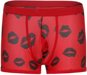 Valentine's Day Men's Boxer Briefs Men's Underwear Mesh Breathable Trunk Low Rise Cool Boxers Lips Printed Shorts