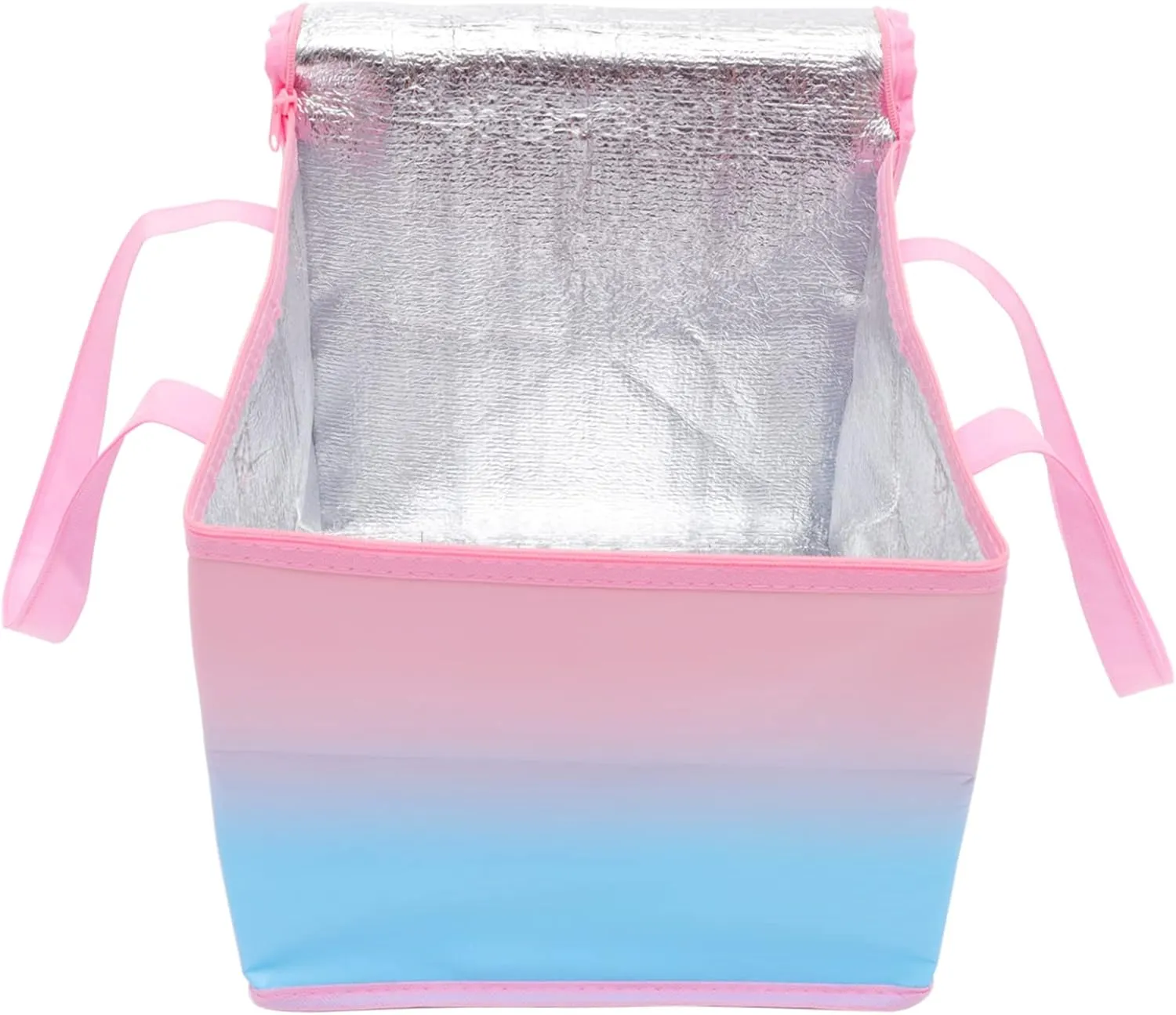 VOSAREA Capacity Zipper Insulated Bag Multi Functional Cold Food Pouch for Take Out Portable Thermal Tote for Shopping Picnic and Food Easy to Fold and Store