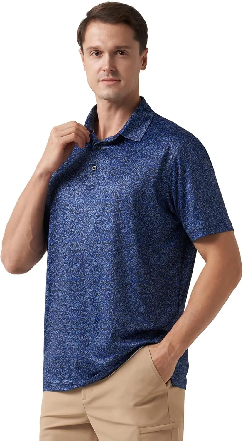 Willit Men's Golf Polo Shirts Short Sleeve Quick Dry Performance Moisture Wicking Print Casual