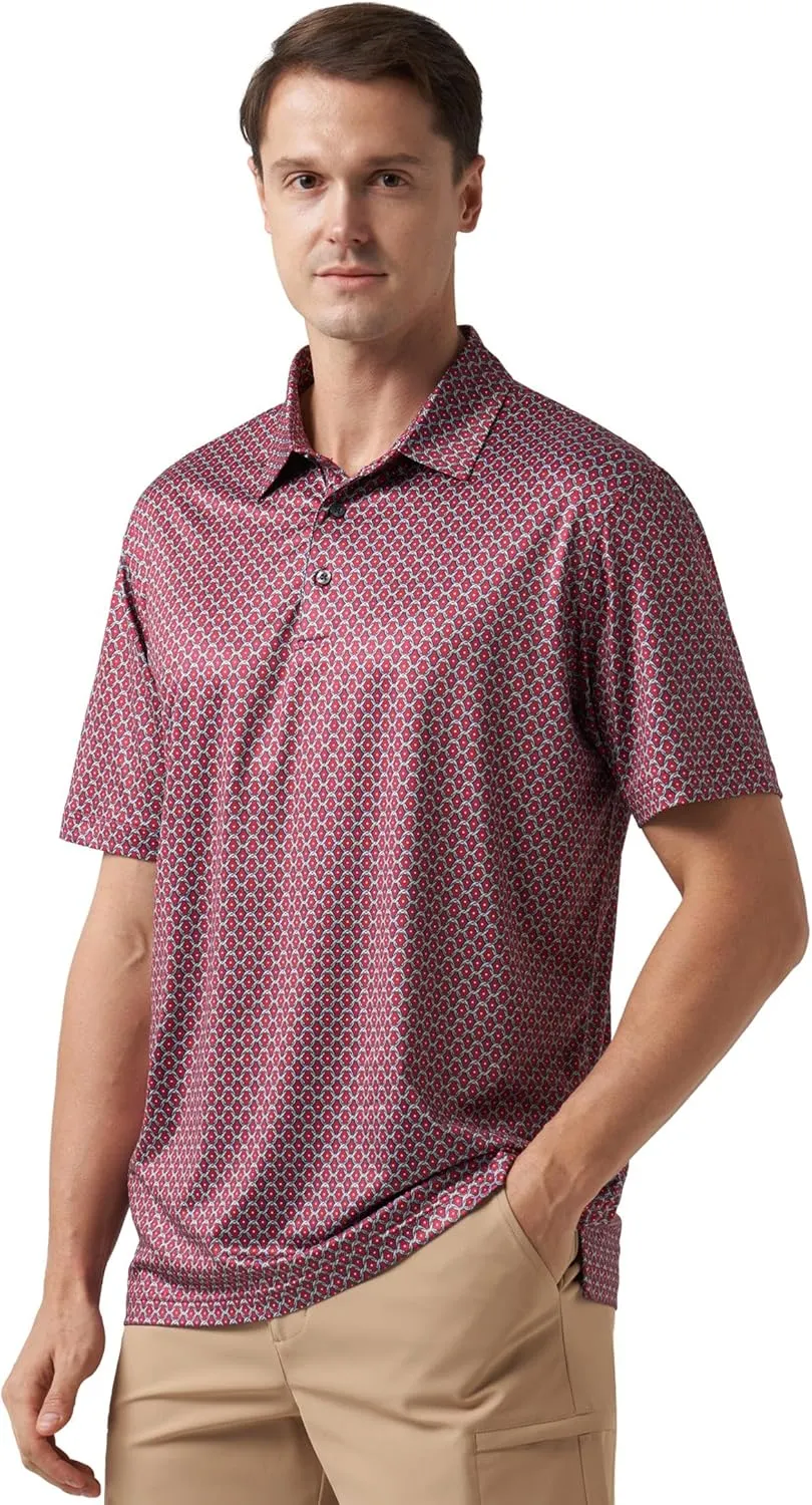 Willit Men's Golf Polo Shirts Short Sleeve Quick Dry Performance Moisture Wicking Print Casual