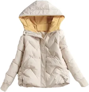 Winter Female Jacket Hooded Down Padded Coat Women's Short Cotton Jacket Warm Outwear