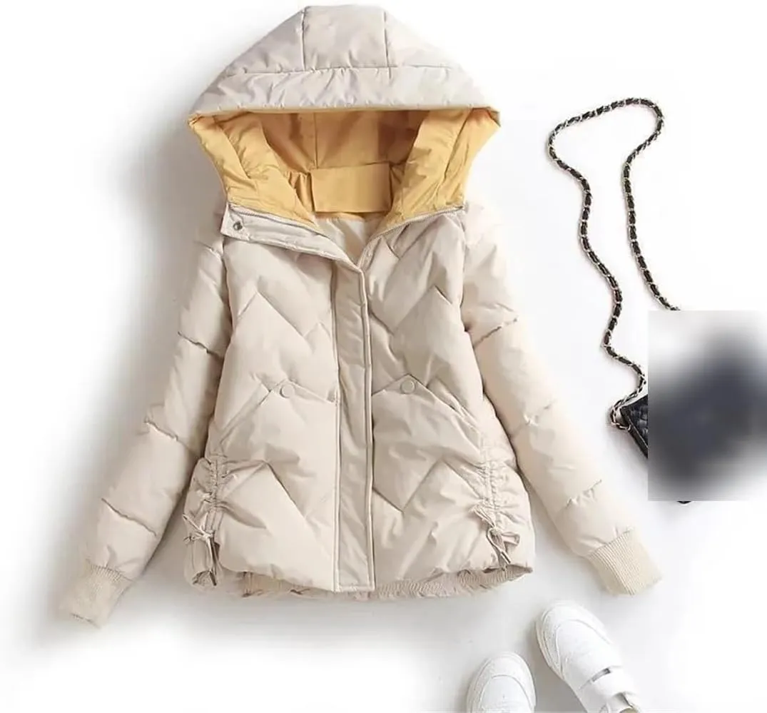 Winter Female Jacket Hooded Down Padded Coat Women's Short Cotton Jacket Warm Outwear