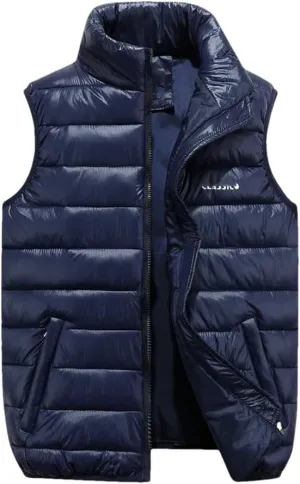 Winter Men Cotton Padded Vest Golf Warm Lightweight Sleeveless Jackets Male Coat Work Waistcoat