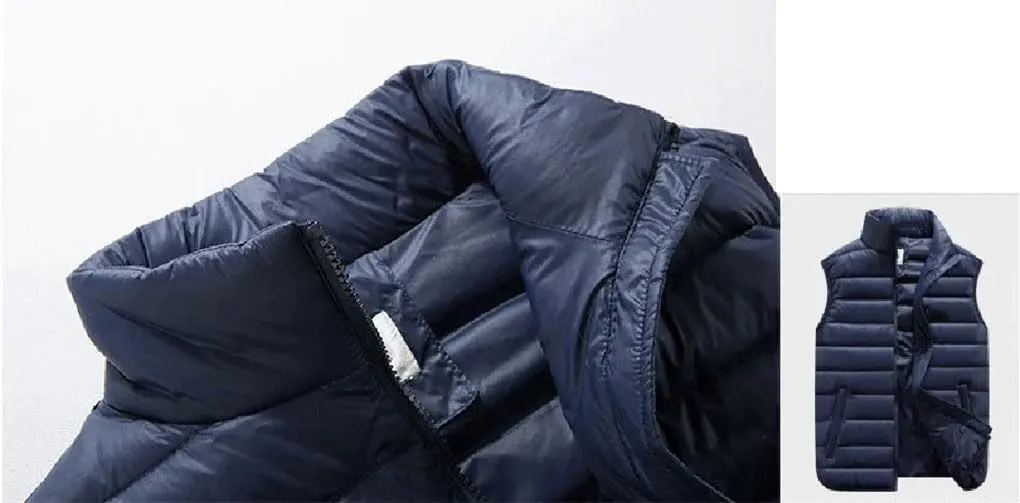 Winter Men Cotton Padded Vest Golf Warm Lightweight Sleeveless Jackets Male Coat Work Waistcoat